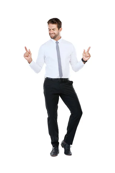 Achieving Success Feels Great Studio Shot Handsome Young Businessman Posing — Foto Stock