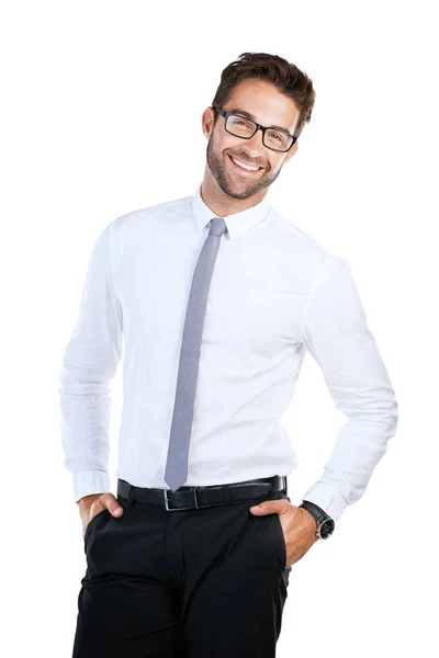 Confident Yourself Your Business Studio Shot Handsome Young Businessman Posing — Foto Stock