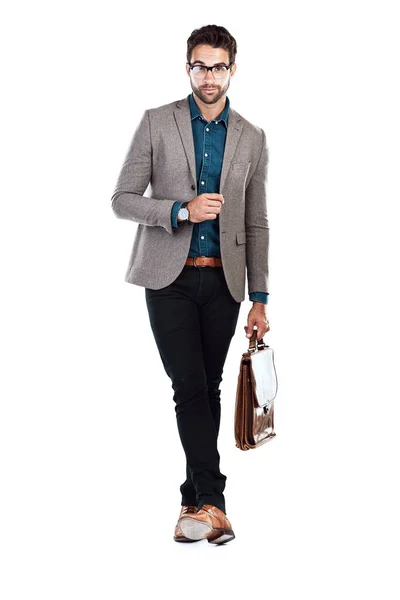 Lets Get Business Studio Shot Handsome Young Man Posing White —  Fotos de Stock