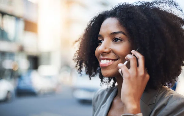 Shes Free Talk Business Any Time Young Businesswoman Talking Cellphone — Foto Stock
