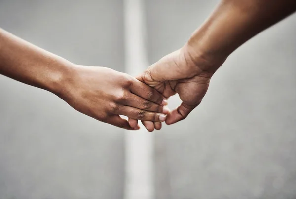 Want You Side Always Closeup Shot Unrecognizable Couple Holding Hands —  Fotos de Stock