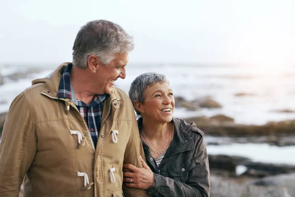 Weve Walked Many Trials Together Beautiful Elderly Couple Taking Walk — Stockfoto