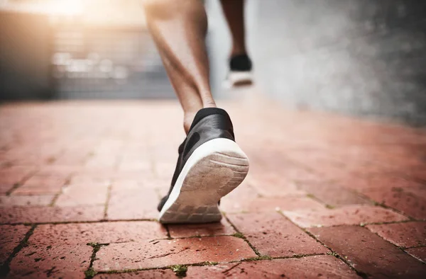 Run Your Heart Out Closeup Shot Unrecognizable Man Exercising Outdoors —  Fotos de Stock