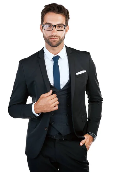 Right Suit Get You Places Studio Shot Handsome Young Businessman — 图库照片