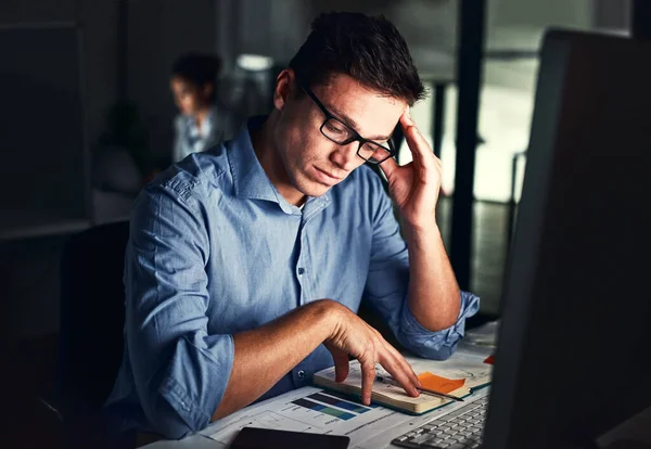 Tired Overworked Exhausted Business Man Feeling Stress Anxiety Pressure While — Stock Photo, Image