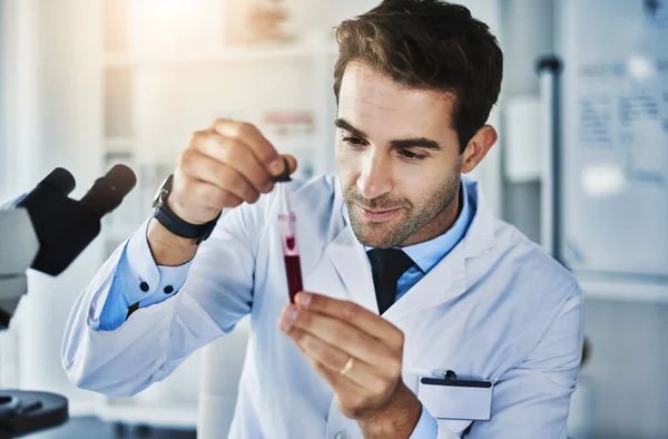 Another Day Another Sample Test Scientist Analyzing Medical Samples Lab — Foto Stock