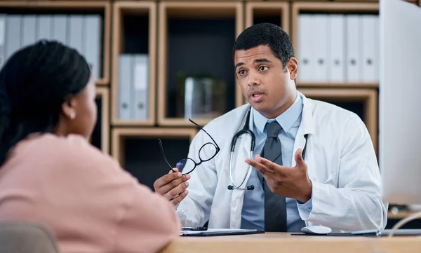 Doctor Talking Patient Medical Consultation Checkup Visit Clinic Hospital Healthcare — Fotografia de Stock