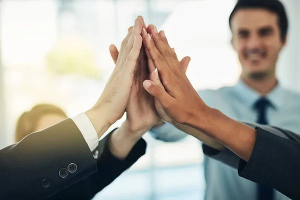 Best Work Teamwork Group Businesspeople Joining Hands Solidarity — Stock Photo, Image