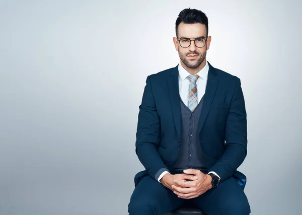 Here Mess Comes Success Studio Portrait Handsome Young Businessman Posing — Stock Photo, Image