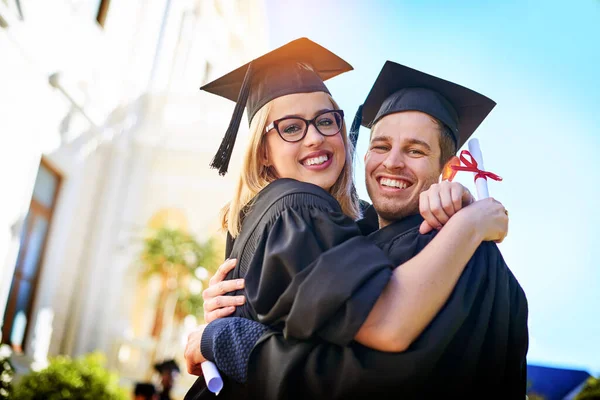 Were Feeling All Feels Right Now Young Couple Embracing Each — Stockfoto