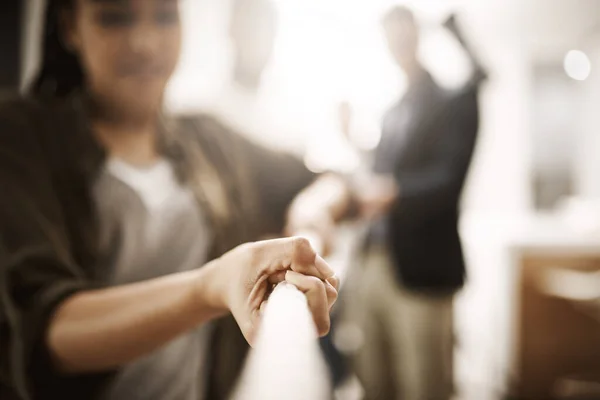 Business Competition Rivalry Challenge Woman Pulling Rope Office Corporate Professional — ストック写真