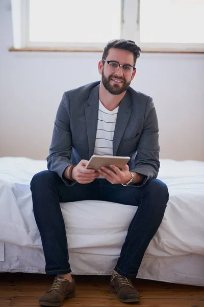 Theres Need Get Out Comfort Zone Full Length Portrait Handsome — Stock Photo, Image