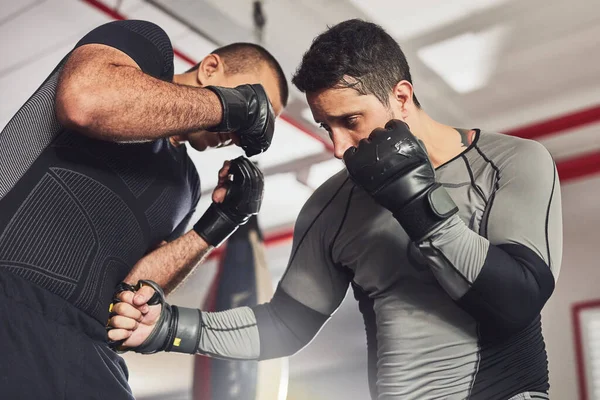 Body Shots Two Professional Fighters Sparring Gym — Stock fotografie