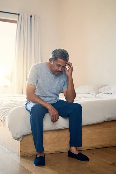 Headache Getting Really Irritating Stressed Out Mature Man Holding His — ストック写真