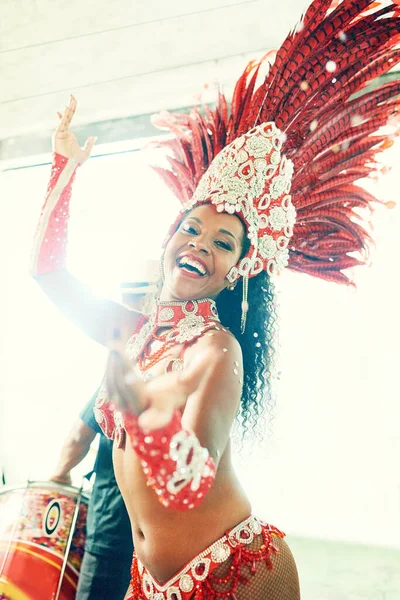 Undeniable Seduction Samba Beautiful Samba Dancer Performing Carnival — Stock fotografie