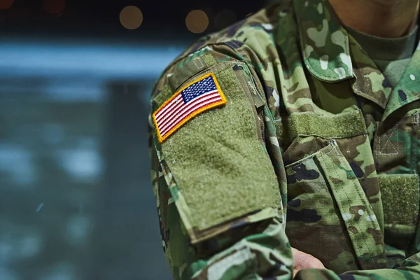 Takes Someone Special Serve Country Soldier Wearing Camouflage Fatigues American — ストック写真