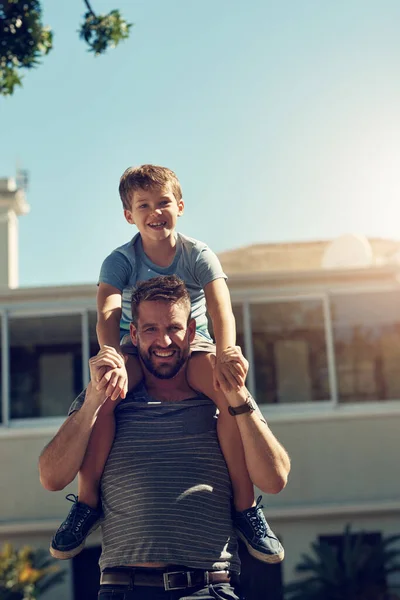 Nothing strengthens a bond like spending time. a father and son spending the day together at home