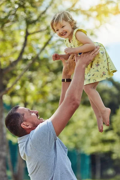 Give Them Wings Let Them Fly Father Bonding His Little — Foto de Stock