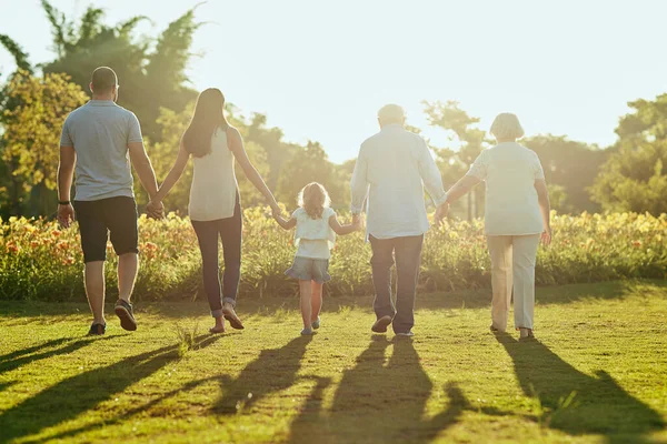 Make Moment Every Moment Spent Together Rearview Shot Family Going —  Fotos de Stock