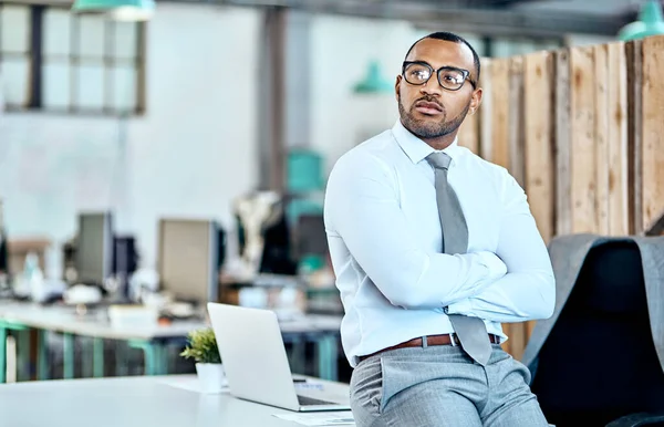 Its Your Mindset Determines Your Success Young Businessman Looking Thoughtful — Stock Photo, Image