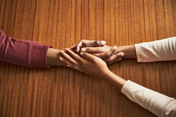 Love Compassion Goes Long Way Closeup Shot Two Unrecognizable People — Foto Stock