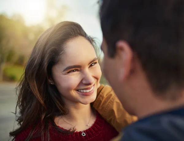 Best Thing Happened You Happy Young Couple Spending Romantic Day — Stockfoto