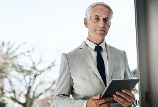 Makes Final Decision Everything Portrait Confident Mature Businessman Wearing Business —  Fotos de Stock