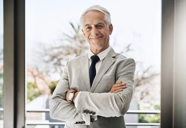 Making Success Happen Portrait Confident Mature Businessman Wearing Business Suit — Stockfoto