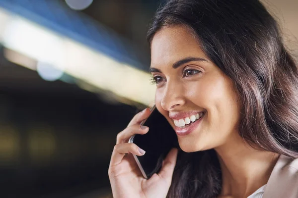 Call While Commute Young Attractive Woman Call Using Train Commute — Stockfoto