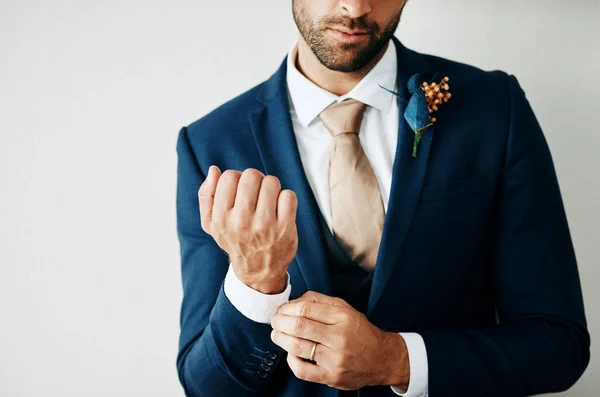 You Have Look Part Cropped Studio Shot Stylish Young Groom — Stok fotoğraf