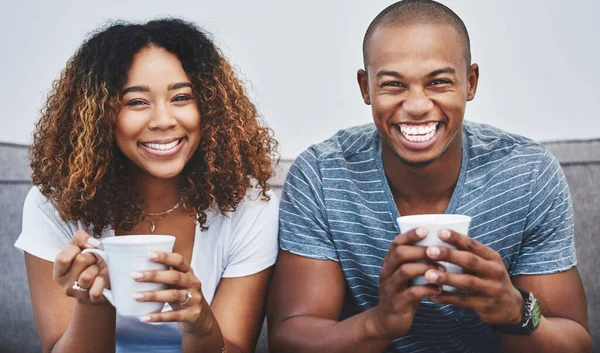 Truly Perfect Pair Portrait Young Couple Relaxing Together Home — Photo