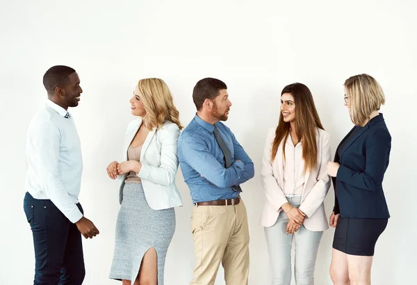 Some Banter Day Studio Shot Group Confident Work Colleagues Standing — Fotografia de Stock