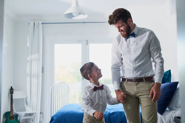 Making Dad Look Good Day One Adorable Little Boy His — Foto de Stock