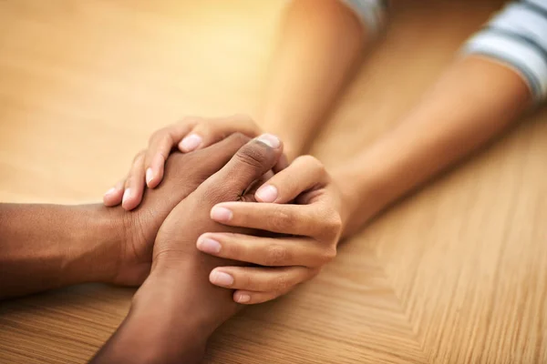 Take All Time You Need Two Unrecognizable People Holding Hands — Stockfoto