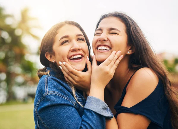 Laughter All Best Friend Two Female Best Friends Hanging Out — Photo