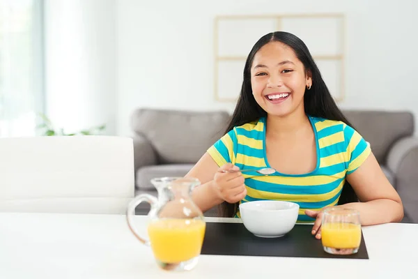 Fuel Day Filled Fun Portrait Happy Young Girl Enjoying Healthy — Zdjęcie stockowe