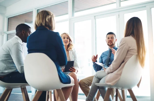 Exchanging Ideas Group Corporate Colleagues Meeting Office — Stock Photo, Image