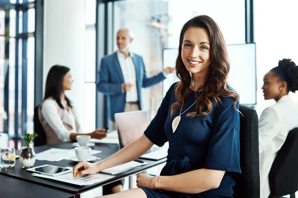 Corporate Manager Feeling Positive Leadership Meeting Conference Confident Female Office — Photo