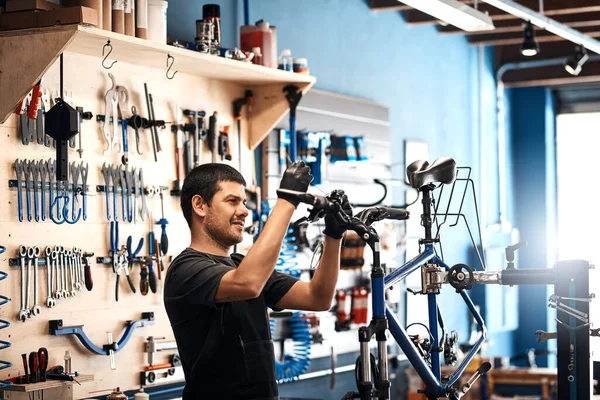 Hell Repair Your Bike Time All Man Working Bicycle Repair — Foto de Stock