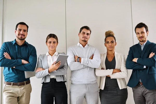 Business World Better Ready Portrait Group Businesspeople Standing Office — Stockfoto