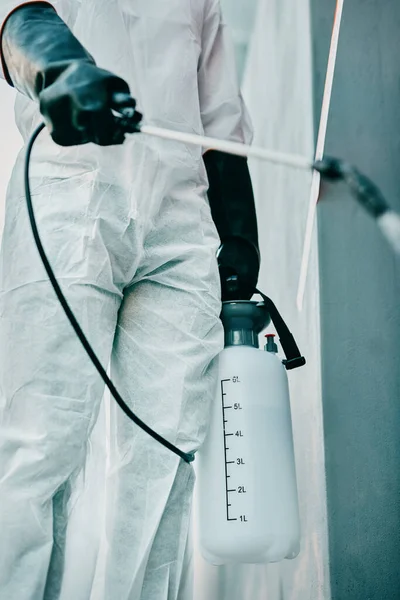 Covid Pandemic Outbreak Cleaner Healthcare Worker Protective Ppe Prevent Spread — Stockfoto