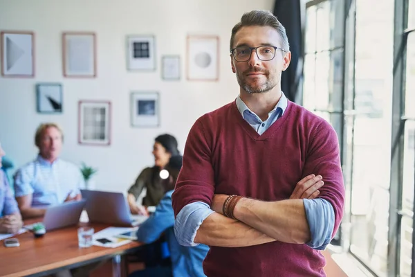 Confident Leaders Create Confident Teams Portrait Confident Mature Man His — Stockfoto