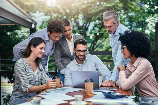 Success Comes Those Who Work Group Business Colleagues Having Meeting — Stockfoto