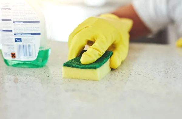 Proper Way Clean Unrecognizable Man Cleaning His Kitchen Home — Foto de Stock
