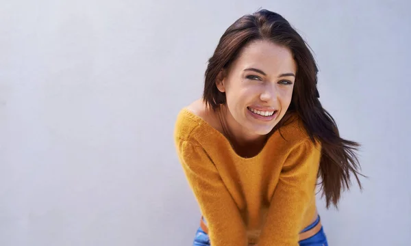 Prettiest Smile Portrait Happy Beautiful Young Woman — Stockfoto