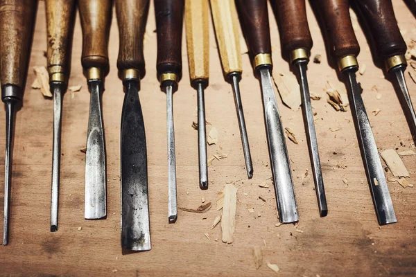 Have Tools Carve Craftsmans Workshop — Fotografia de Stock