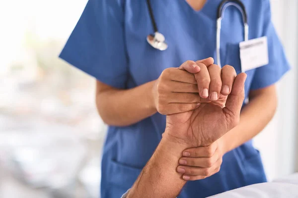 Always Lend Helping Hand Unrecognisable Persons Hand Being Held Doctor — Foto de Stock