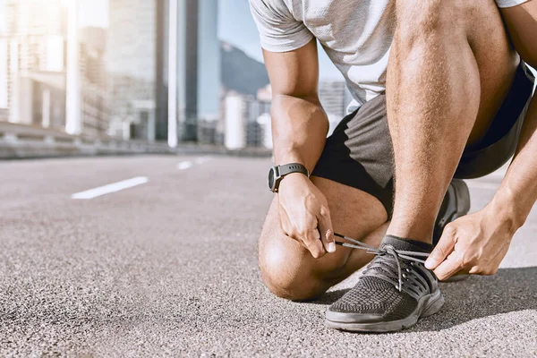 Runner Getting Ready Fitness Running City Street Cardio Training Workout — Stok fotoğraf