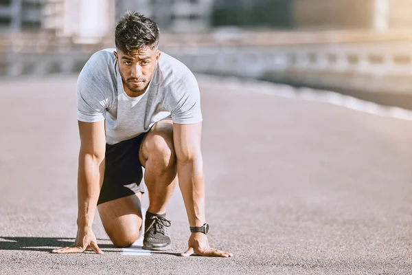 Runner Starting Position Race Run Cardio Healthy Exercise Workout Fitness — Stockfoto