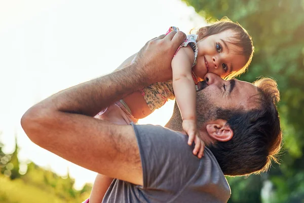 Daddy Never Stop Loving You Young Father His Little Girl — Zdjęcie stockowe